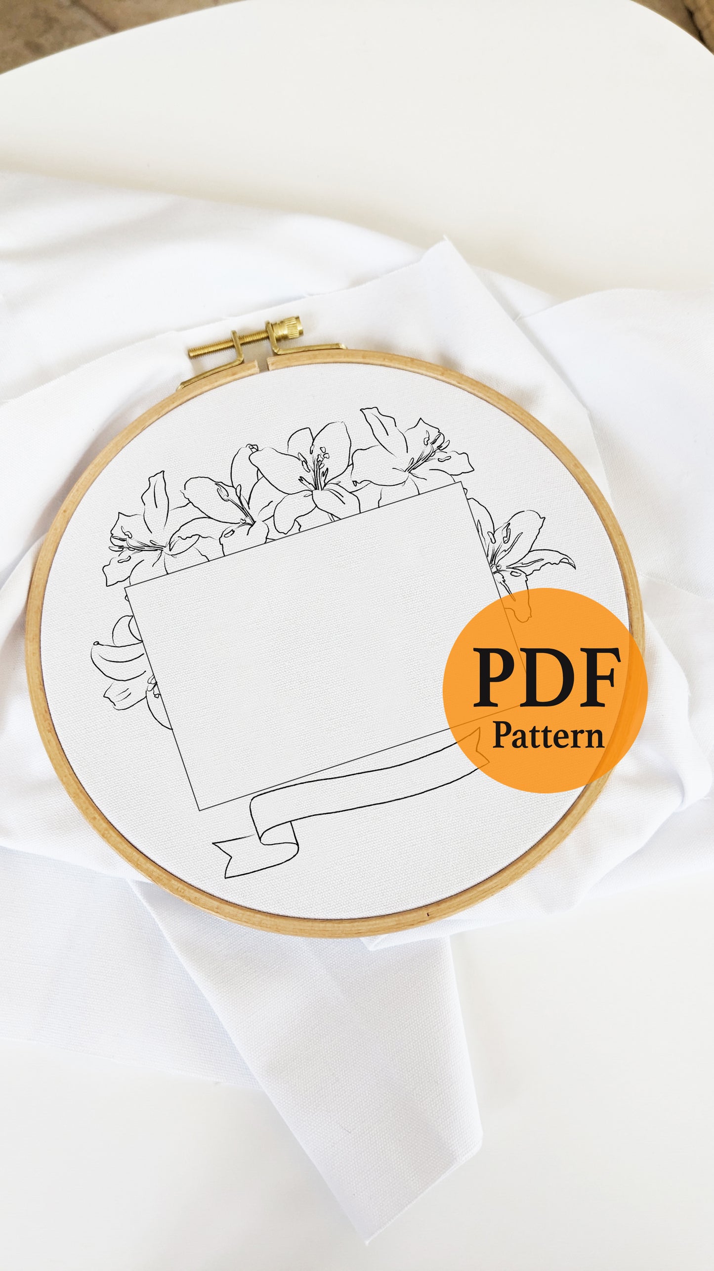 Floral Frame Embroidery Pattern